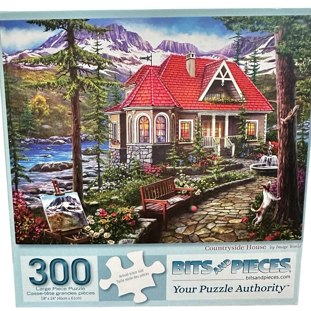 Bits and Pieces 300pc Jigsaw Puzzle "Countryside House"‎ Home in the Woods 18x24